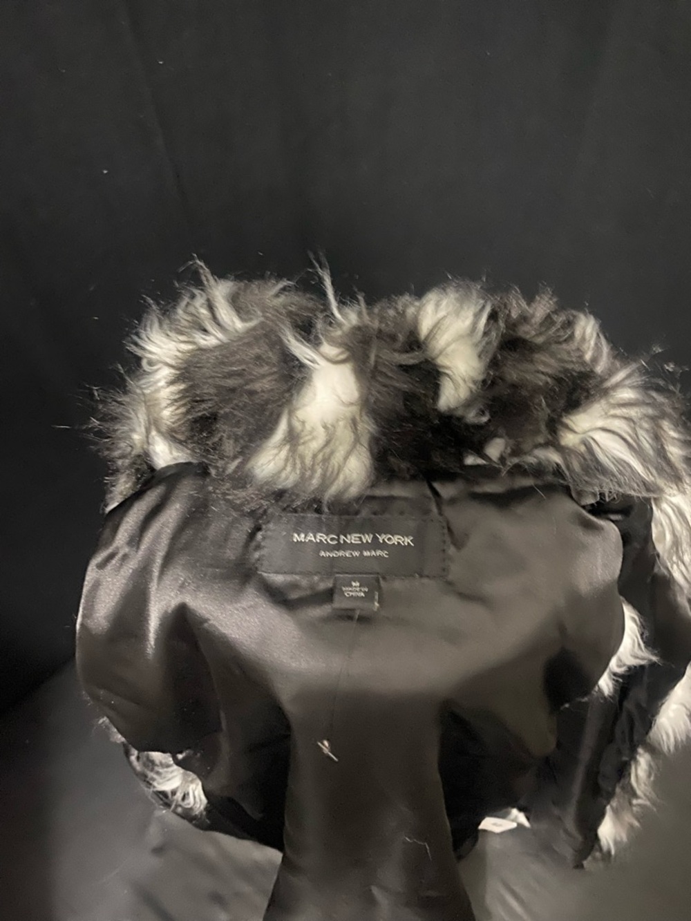 Marc New York Black and White Faux Fur Vest - Picture 12 of 15